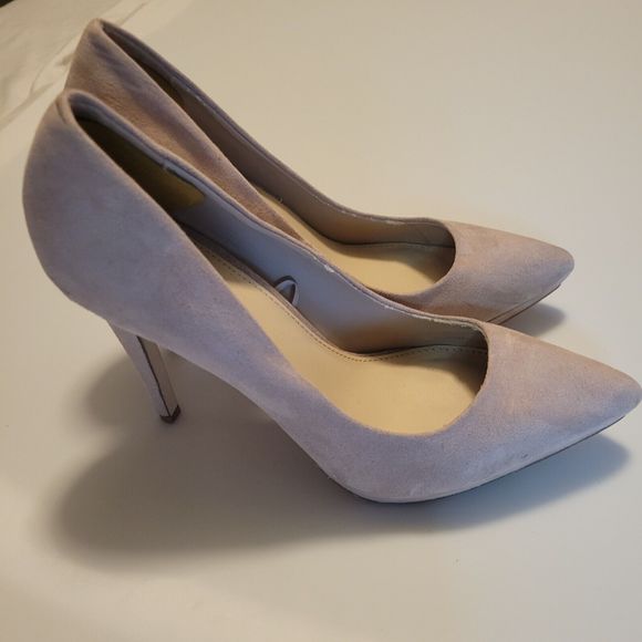 Forever 21 Beige Nude Suede Point Toe D'Orsay Heels Pumps US 6.5 - Picture 4 of 13